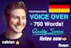 record a native german voice over for image films, socialmedia and more