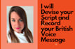 write your script and record female british voice audio
