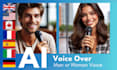 record ai voice over in many languages