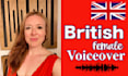 record a female british voiceover