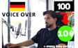 produce a male german voice over in a deep voice