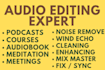 do audio video editing, clean, fix, sync, mixing, repair, master enhance podcast