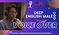 record an adult male voice over in american, british english