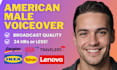 record a professional, millennial american male voice over today