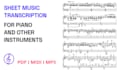 write piano transcription to pdf, midi, piano tutorial