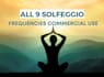 create 9 solfeggio frequencies with meditation music for commercial use