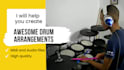 perform midi acoustic drums for pop, funk, jazz, reggae, gospel songs