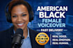 record a high quality american black female voice over