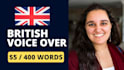 record a natural young british uk female voice over in 24 hours
