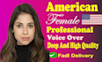record professional american female voice over in english