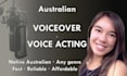record an australian female voice over for your ad, animation, game, youtube etc