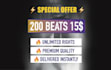 give you 200 beats for 15 dollars