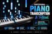 transcribe your piano music to midi, sheet or tutorial