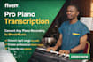 transcribe your piano music to midi, sheet or tutorial