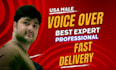 record an american english male voice over artist