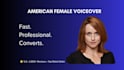 perform a fast professional english female voice over