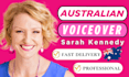 record engaging female australian voice over narration