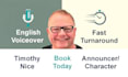 record a professional english character voice over for less
