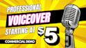 provide professional voiceover for your project