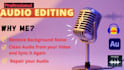 edit and clean audio, repair, enhance, fix, remove background noise from video