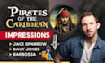 record an impression as jack sparrow, davy jones, barbossa