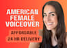 record a professional, friendly, american female voice over today
