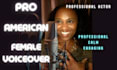 record a female voice over that is american and professional