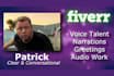 record a clear, natural voice over or greeting