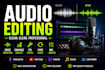 do audio editing, noise reduction, enhance, fix, sync, mix