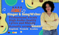 professionally sing your song
