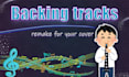 remake a backing track or instrumental in rock or other genres