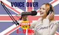 do natural young british UK female voice over today