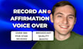 record your affirmation voice over in a calm british accent