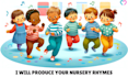 write sing produce kids song, nursery rhymes, children fun learning music