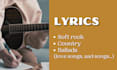 write lyrics in english