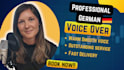 record a female german podcast intro and outro in 24 hours