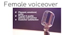 record a pleasant and clear female voiceover in english for your project