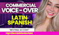 a professional voice over in neutral spanish