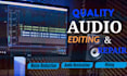 edit podcast audio, post production and noise reduction