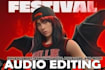 clean, edit, fix, sync, mix, master audio files, podcasts, film audiobooks acx