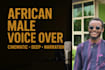 record a professional voiceover with deep african male voice
