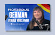 record a female german voice over in a warm and deep voice