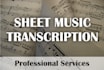 do a transcription and create the sheet music of any song