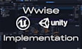 implement game audio and sound design in unity or unreal