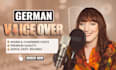 record a german female voice over in a warm, charming voice