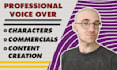do american male voice over, narration, and character acting