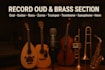 record oud, guiter, bass section, zurna, trumpet, trombone, sexophone and horn