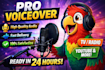 deliver high quality character and narration voiceovers