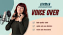 record a german female voice over for commercials and ads