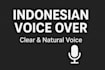 a clear and professional indonesian voice over
